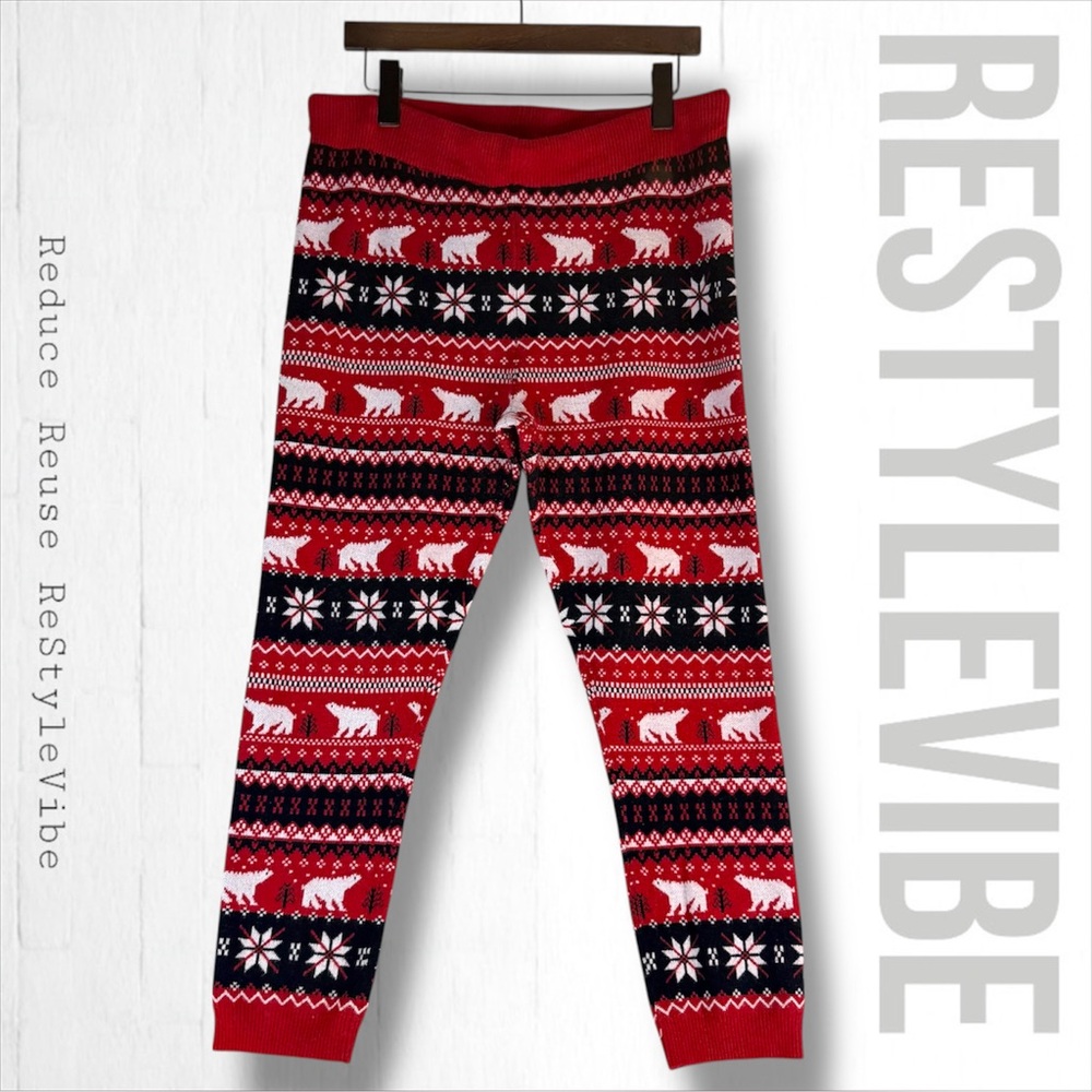 TORRID Women’s Size 2 2X 18-20 Pants Ugly Christmas Sweater Knit Leggings
